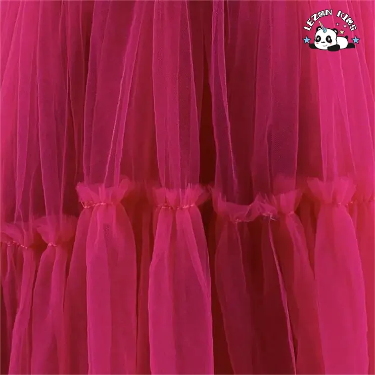 LEZONKIDS - Customizable Spring Sleeveless Mesh Children's Dress Solid Bow Knot Dress Girl Princess Dress